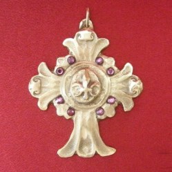 Croix murale Fleur de Lys bronze