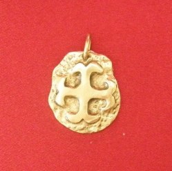 Pendentif médaillon Cathare sur plaque bronze