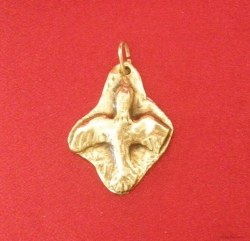 Pendentif médaillon Colombe sur plaque bronze