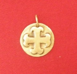 Pendentif médaillon Cathare rond bronze