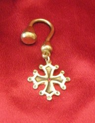 Porte-clés croix Occitane petit modèle bronze